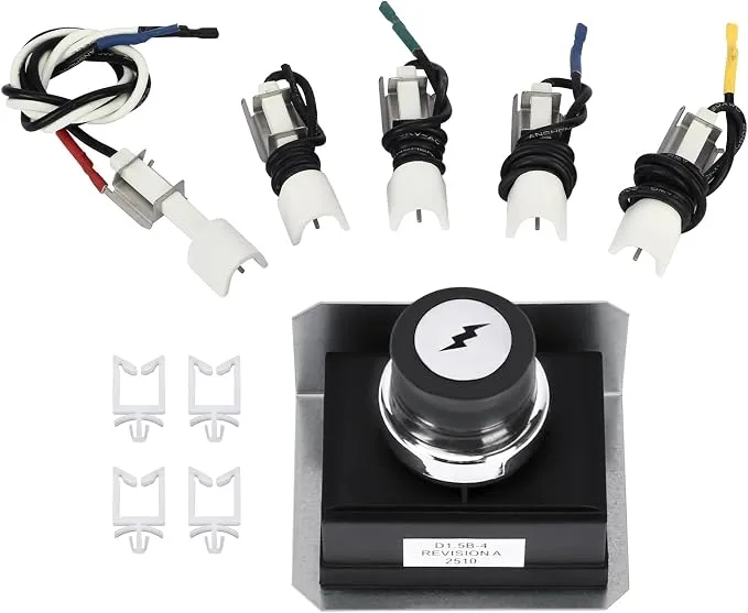 BLUES GRILL PARTS 7628 7629 Genesis Igniter Kit for Weber Genesis 300 Series Front-Control Grills (2011-2024), Compatible with E/S 310 320 330, 4-Outlet Replace 1836-13 7628 7629 65942 65946 88826
