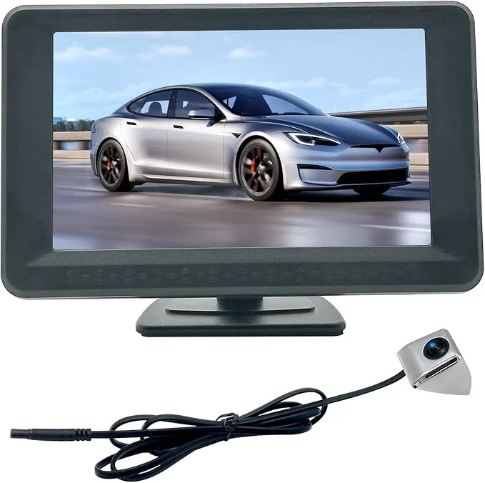 Blind Spot Camera with 5β BSD Monitor Kit, HD 1080P Monitor Side View Camera Kit, Door Tape Mounted Blind Spot Cam Black